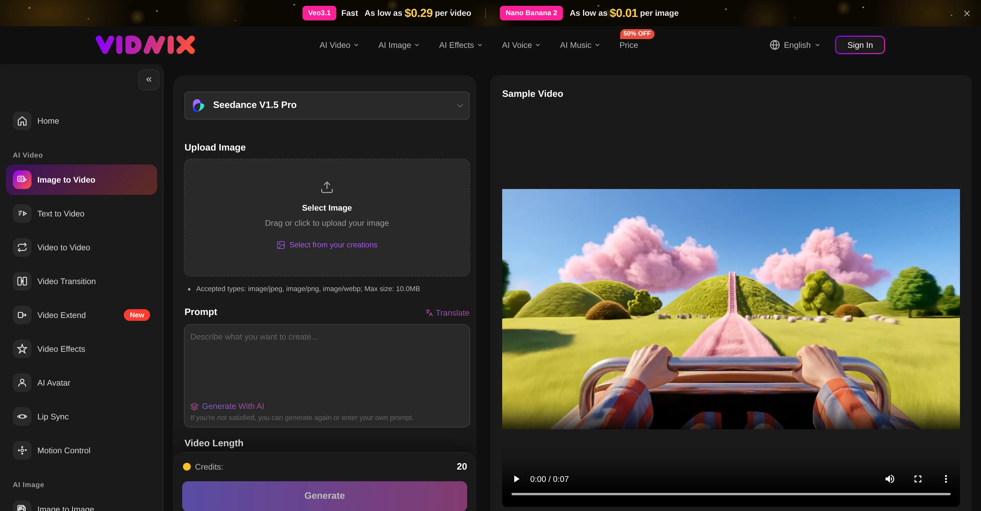 Vidnix | AI Image to Video Generator screenshot