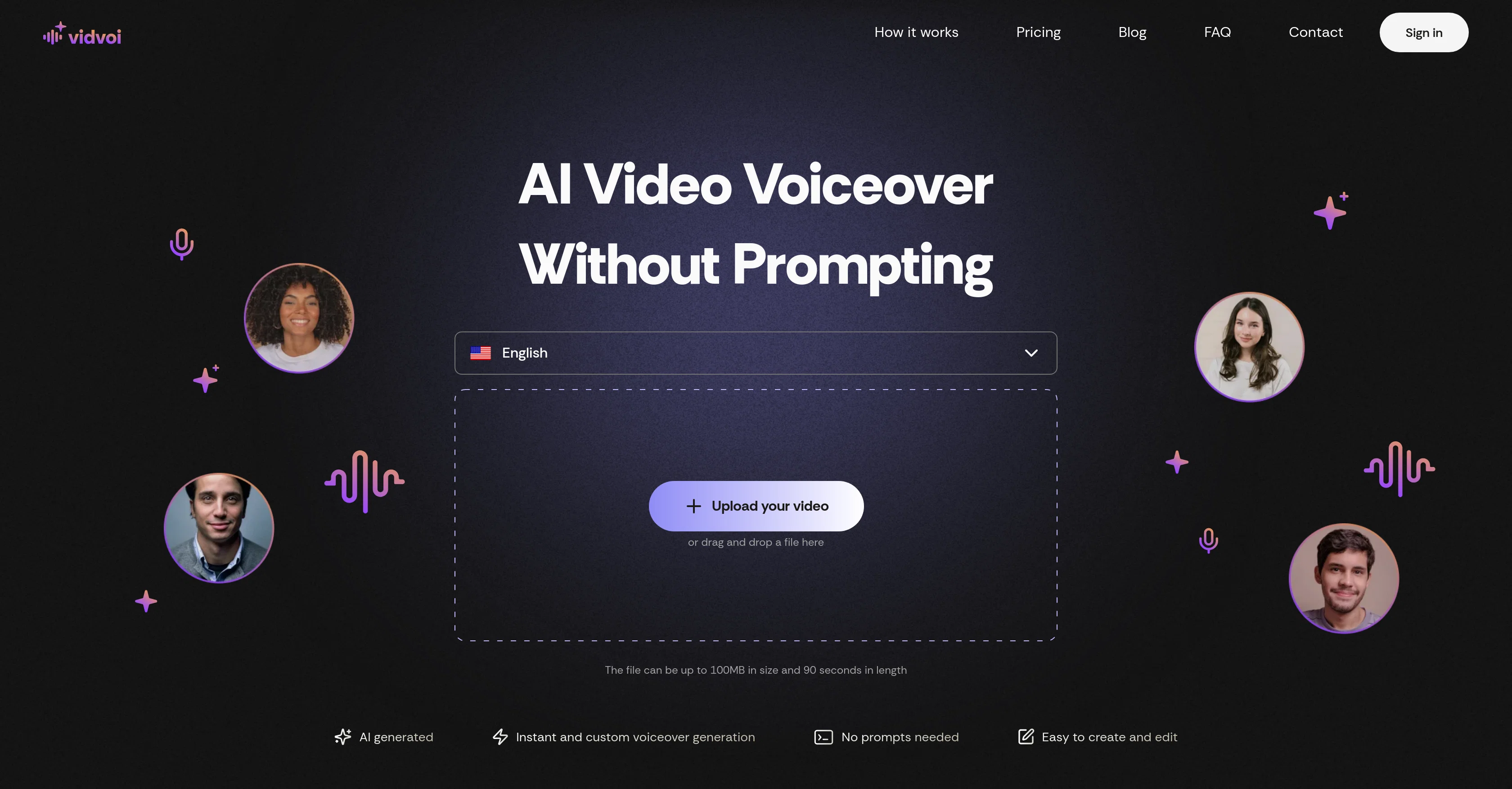 Vidvoi AI Voiceover Generator screenshot