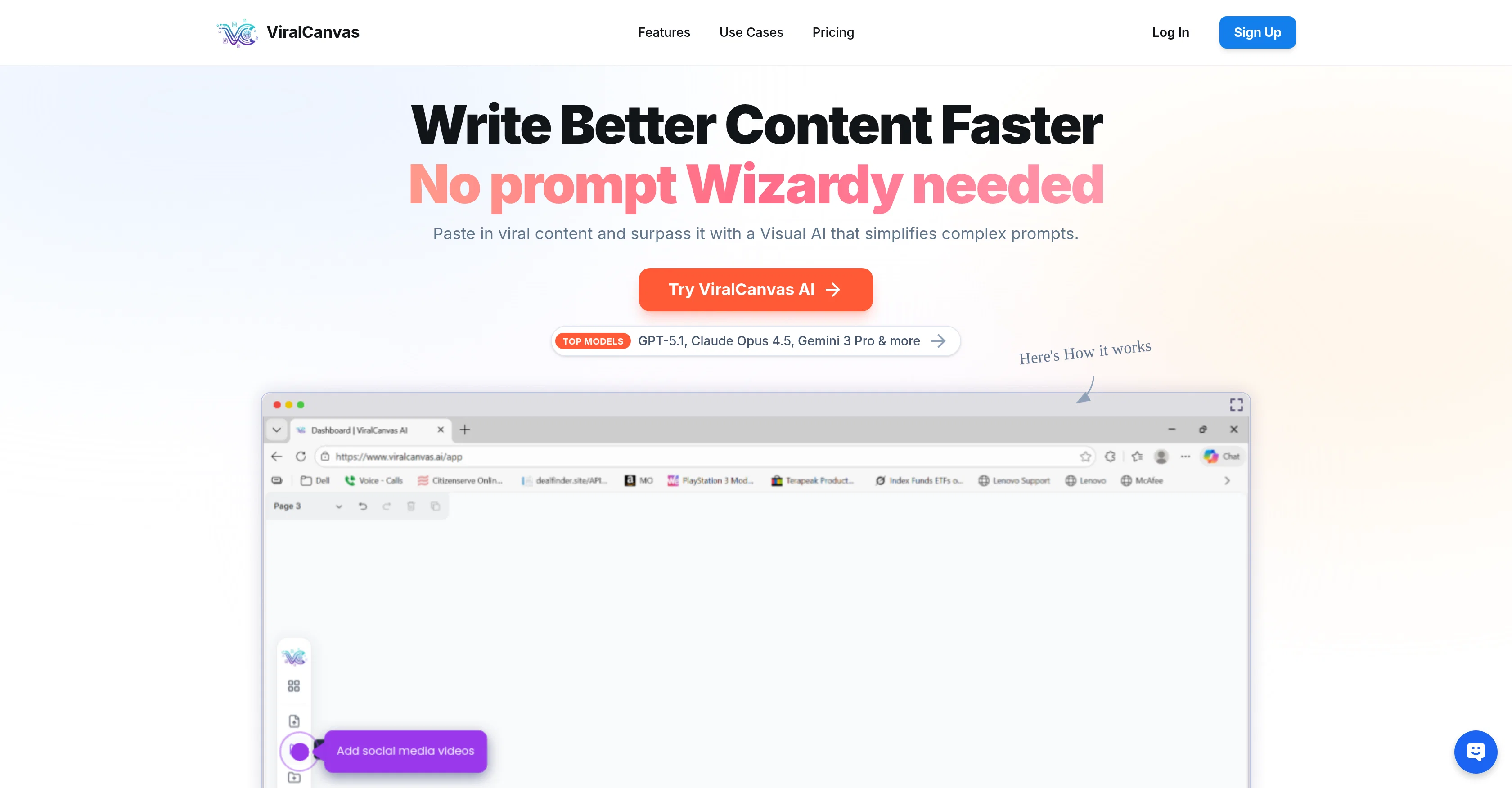 ViralCanvas.ai screenshot