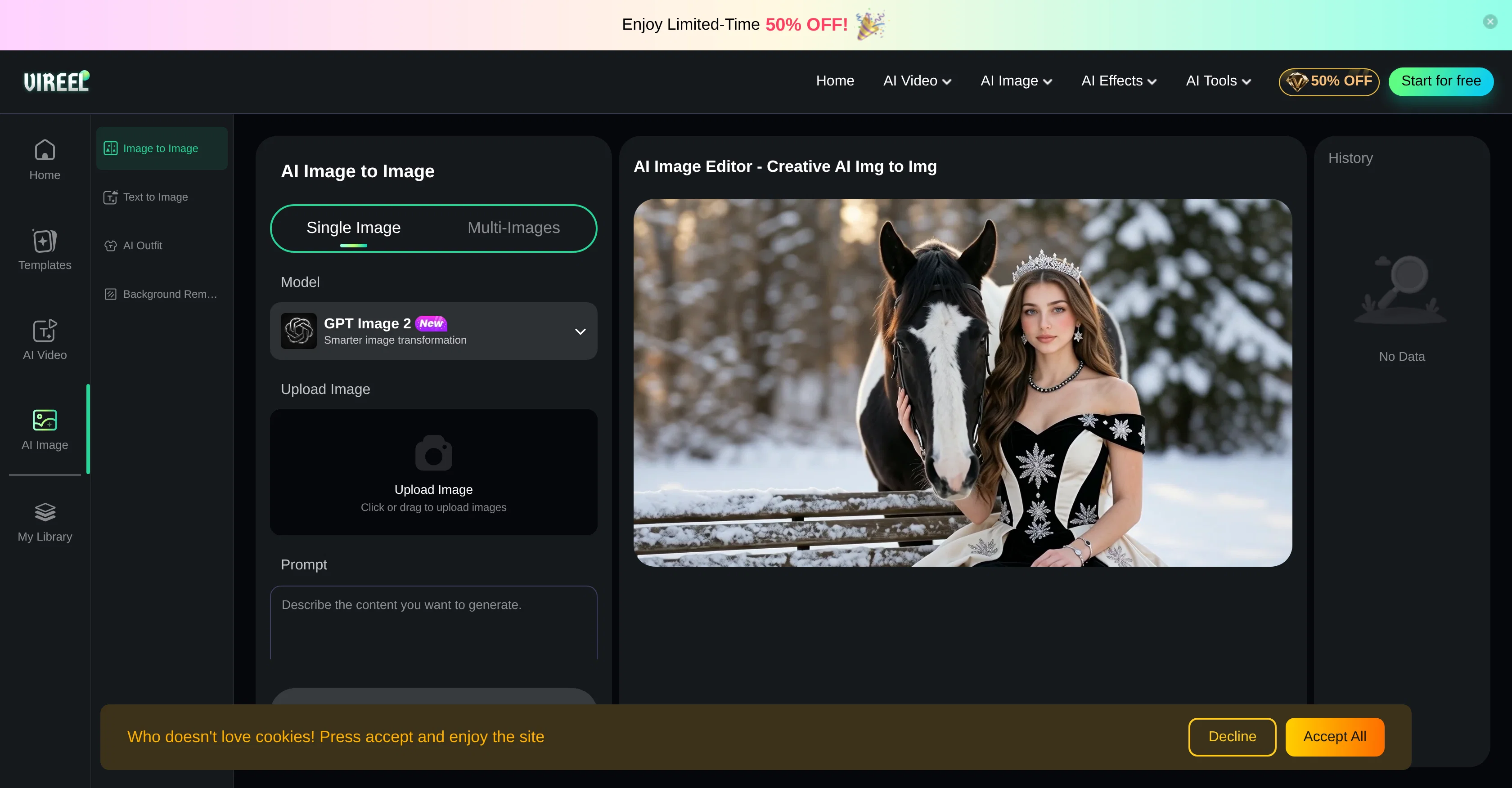 Vireel AI Image to Image Generator screenshot