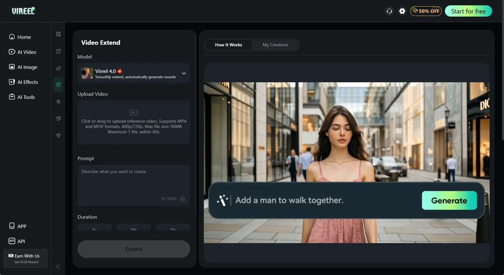 Vireel AI Video Extender screenshot