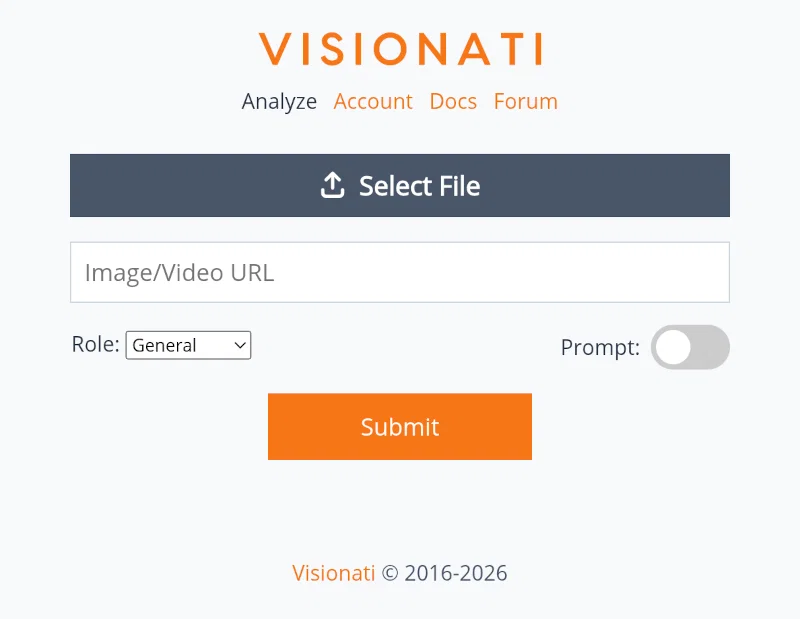 Visionati screenshot