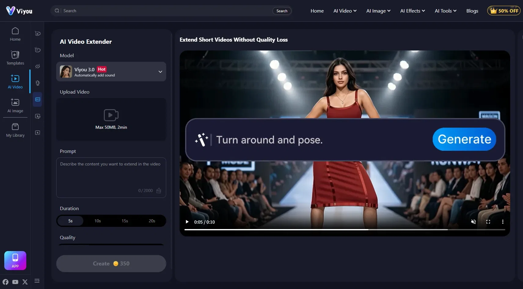 Viyou AI Video Extender screenshot
