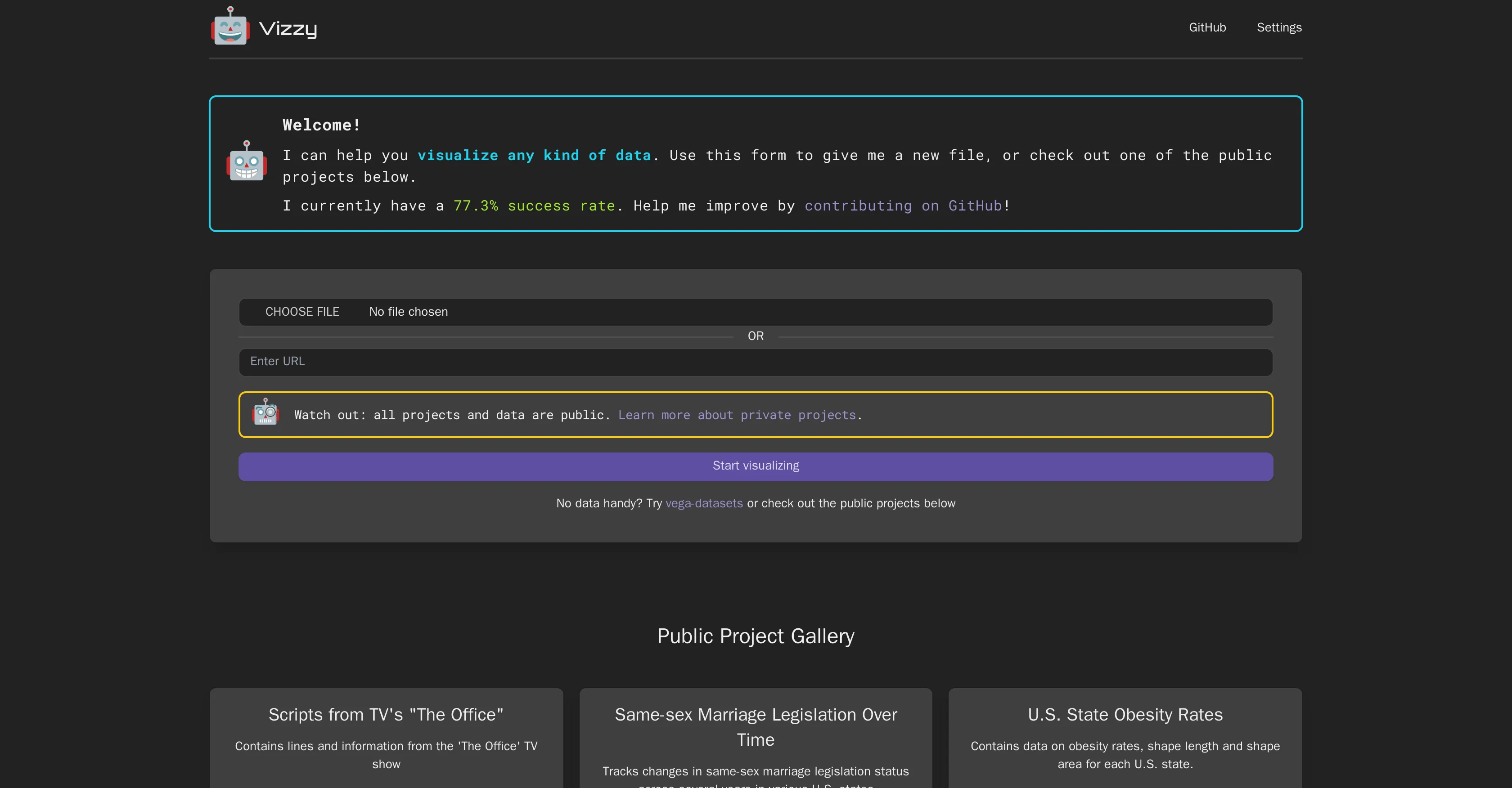 Vizzy screenshot