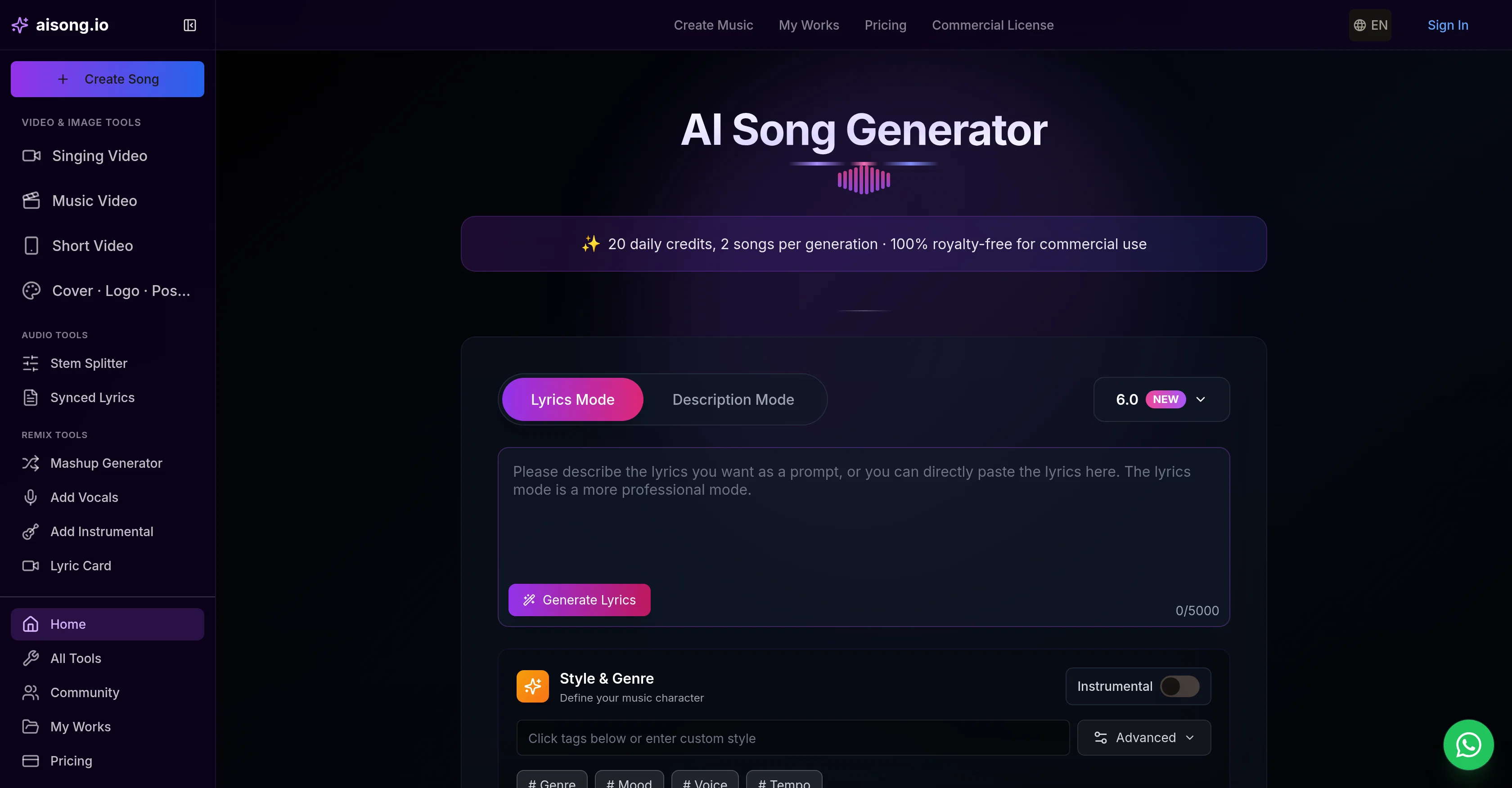 aisong.io screenshot