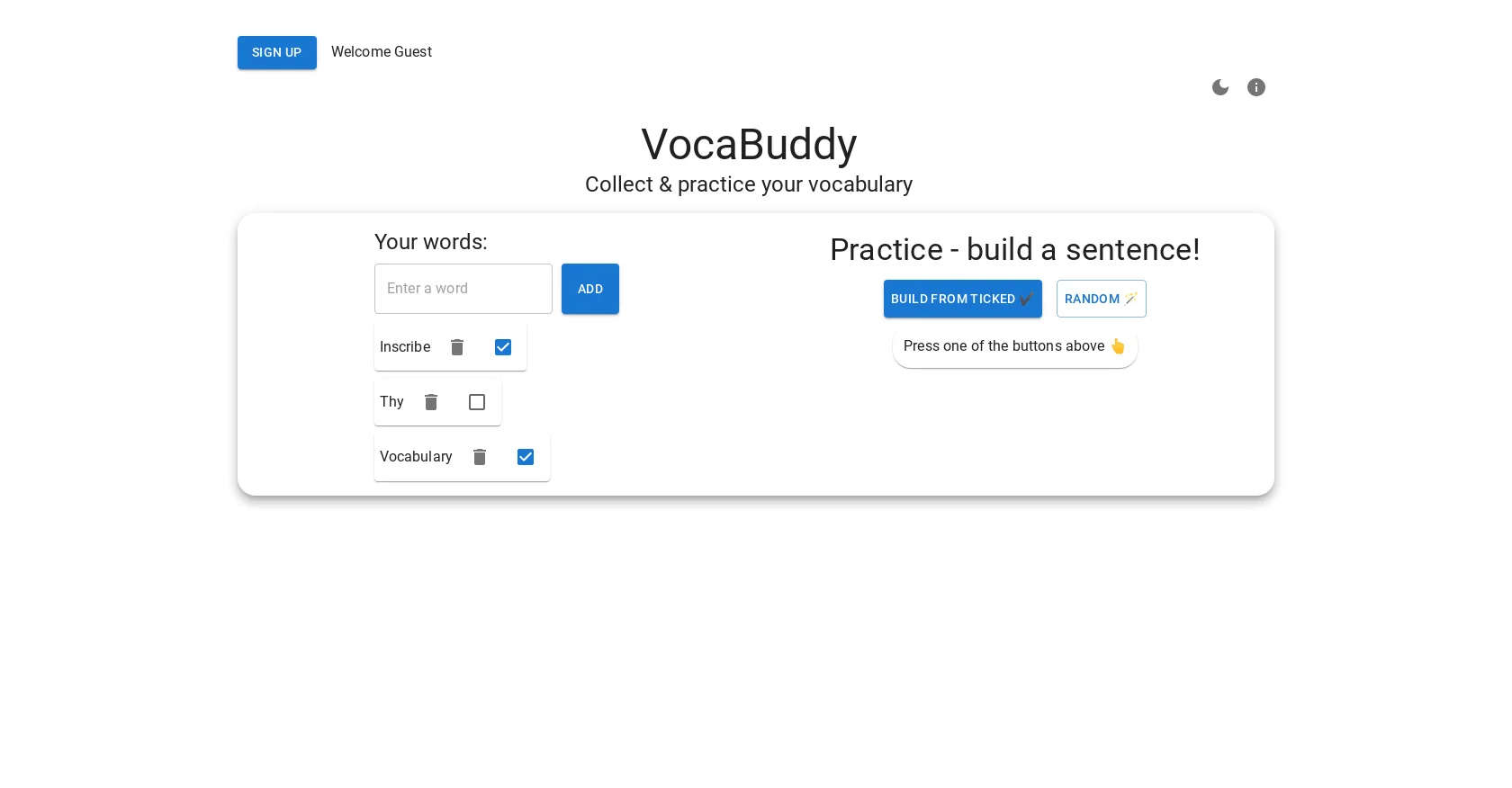 VocaBuddy screenshot
