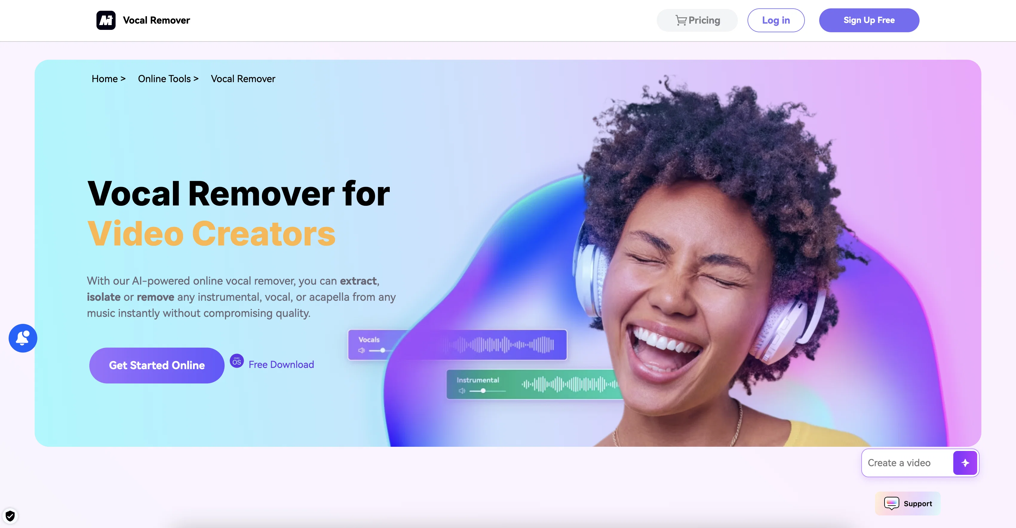 Vocal Remover by Media.io screenshot