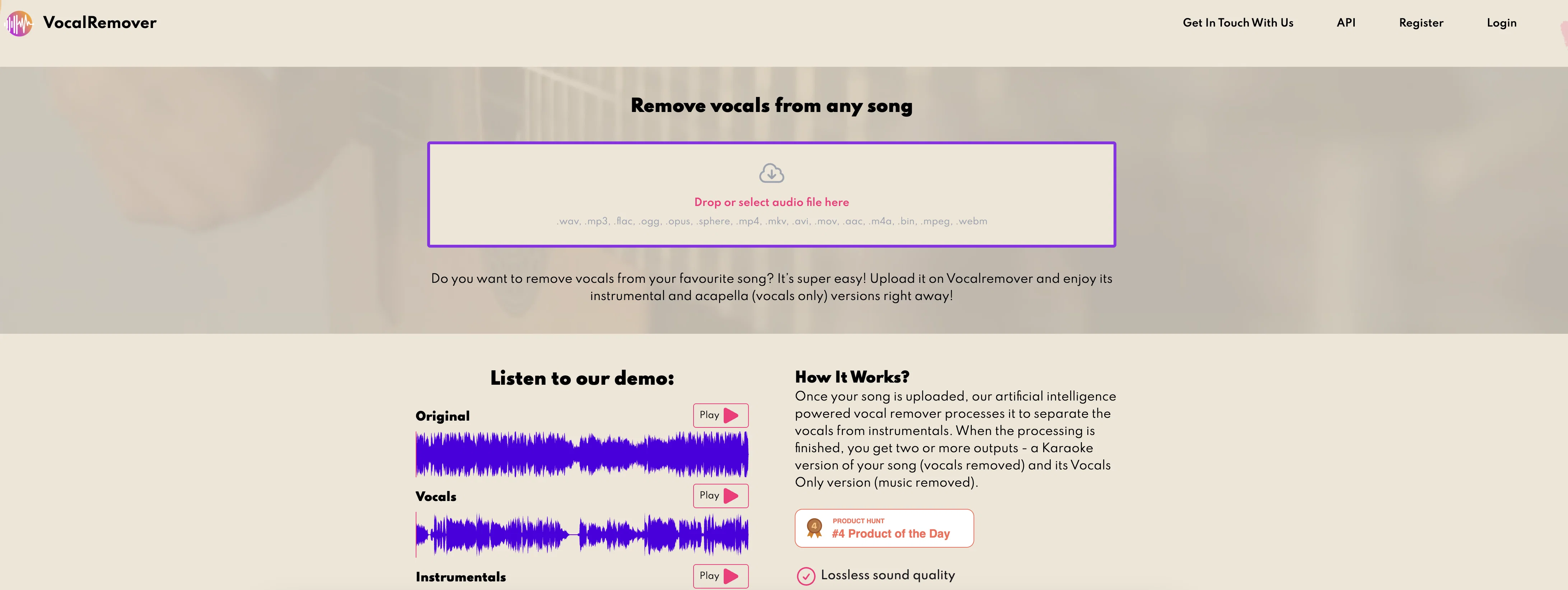 Vocalremover screenshot