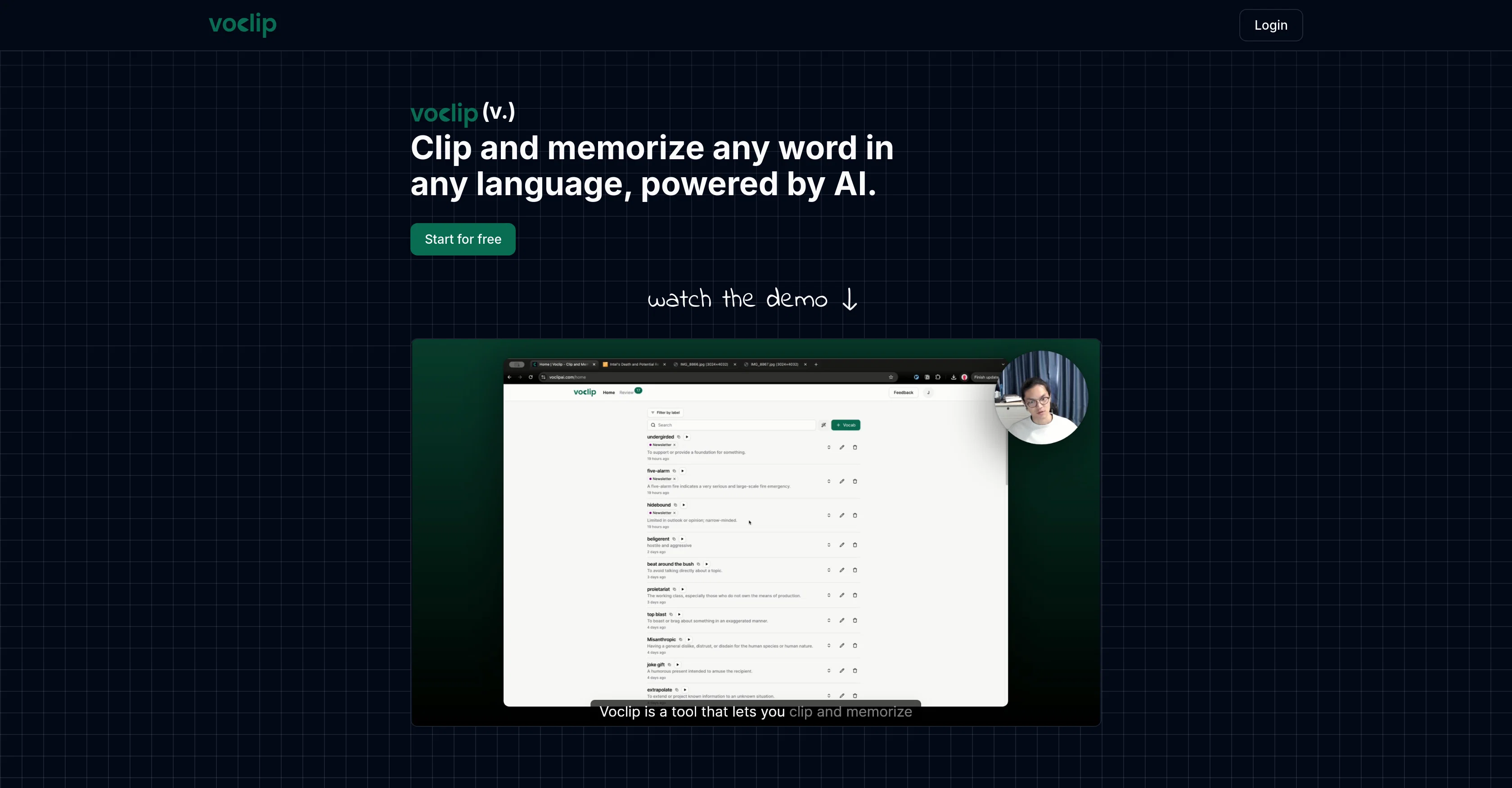 Voclip screenshot