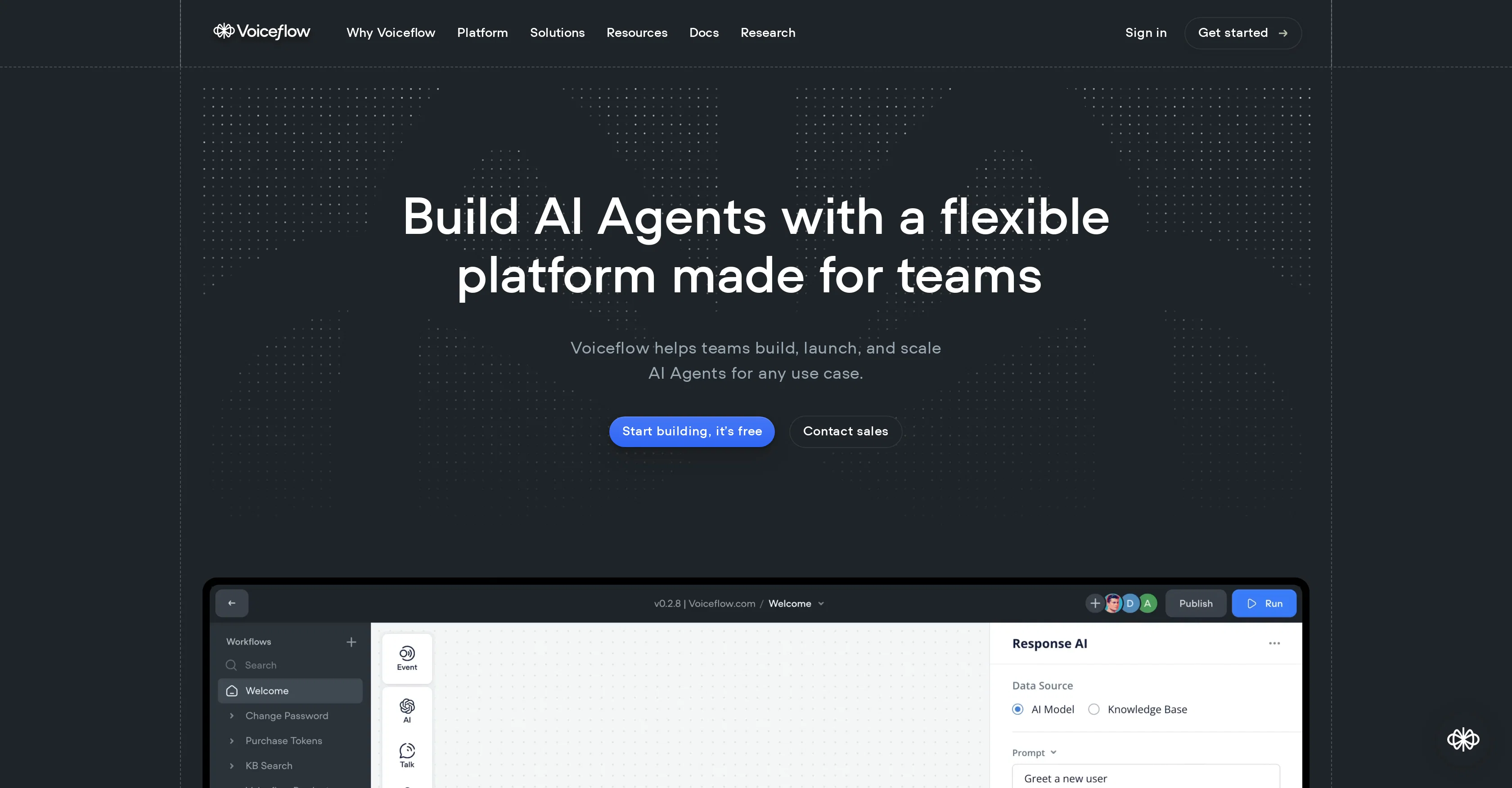 Voiceflow screenshot