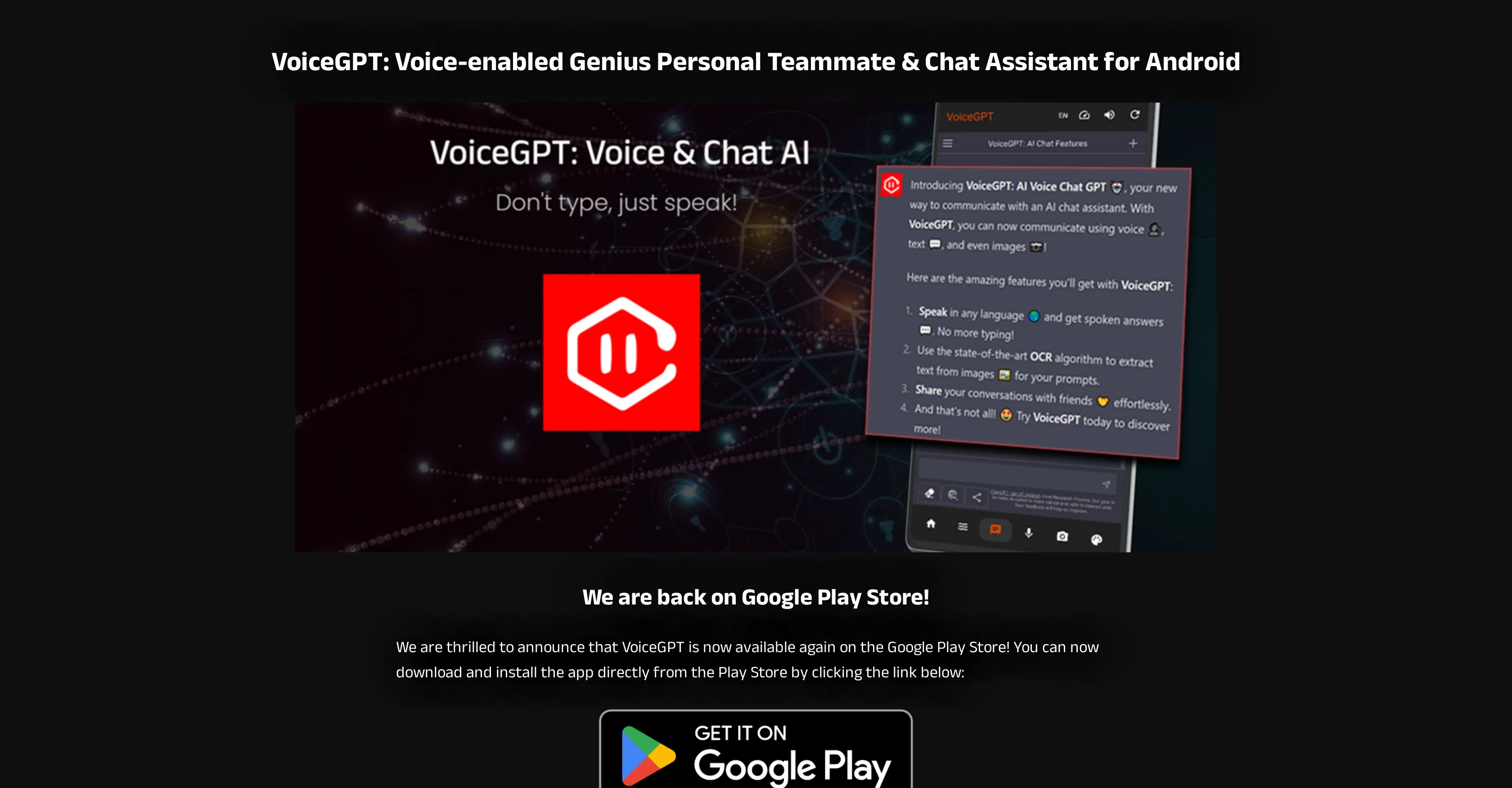 VoiceGPT screenshot