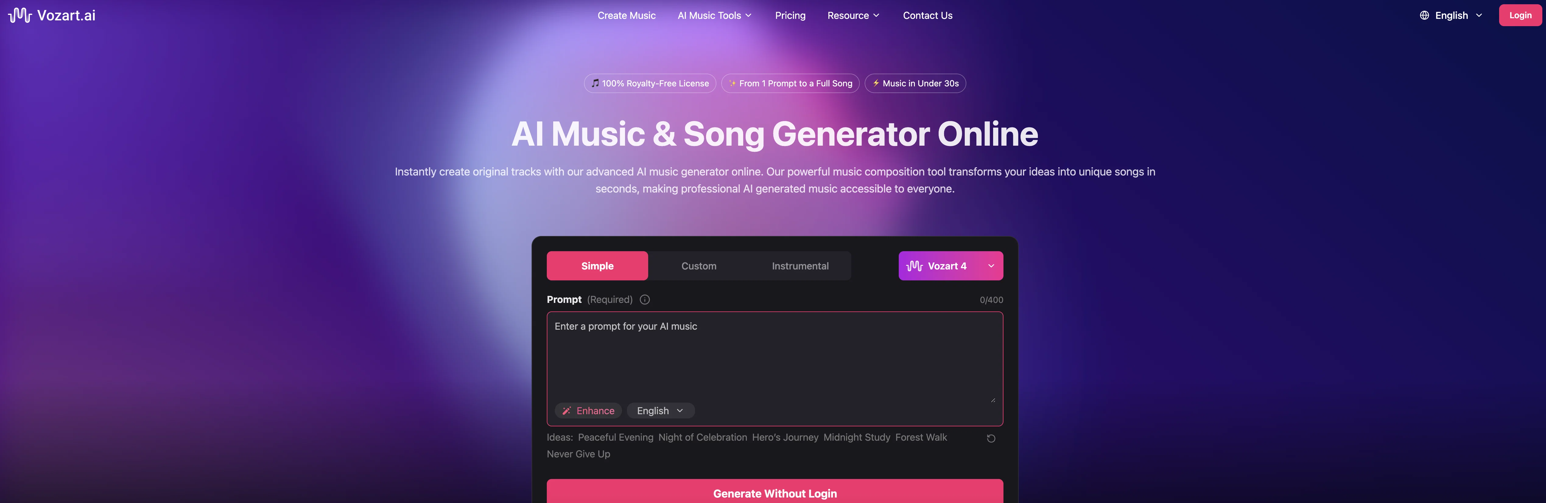 Vozart screenshot