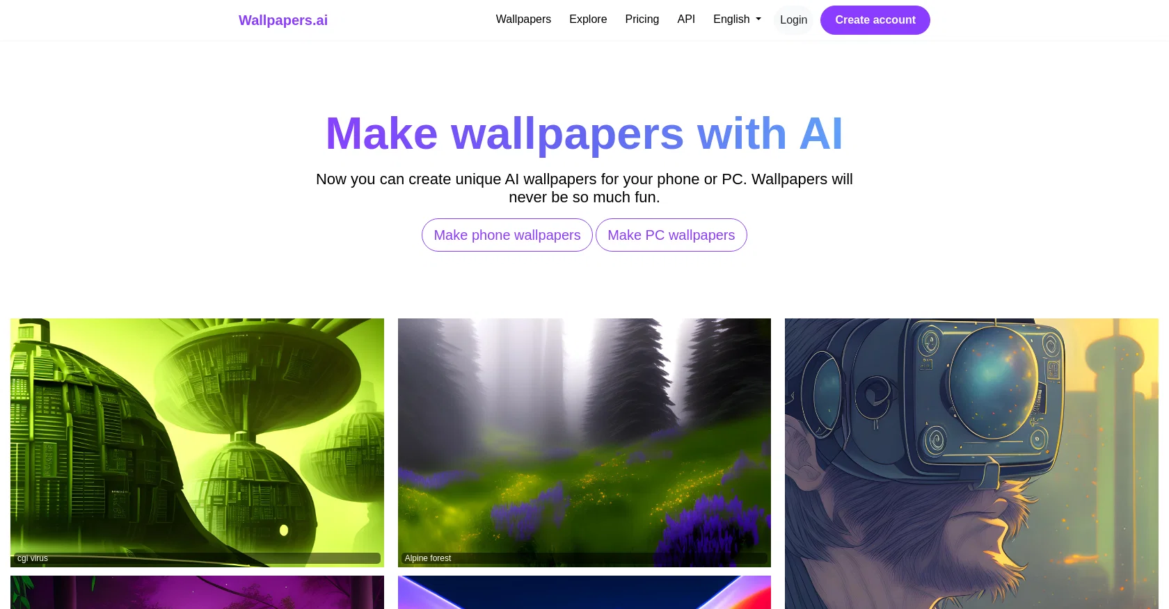 Wallpapers AI screenshot