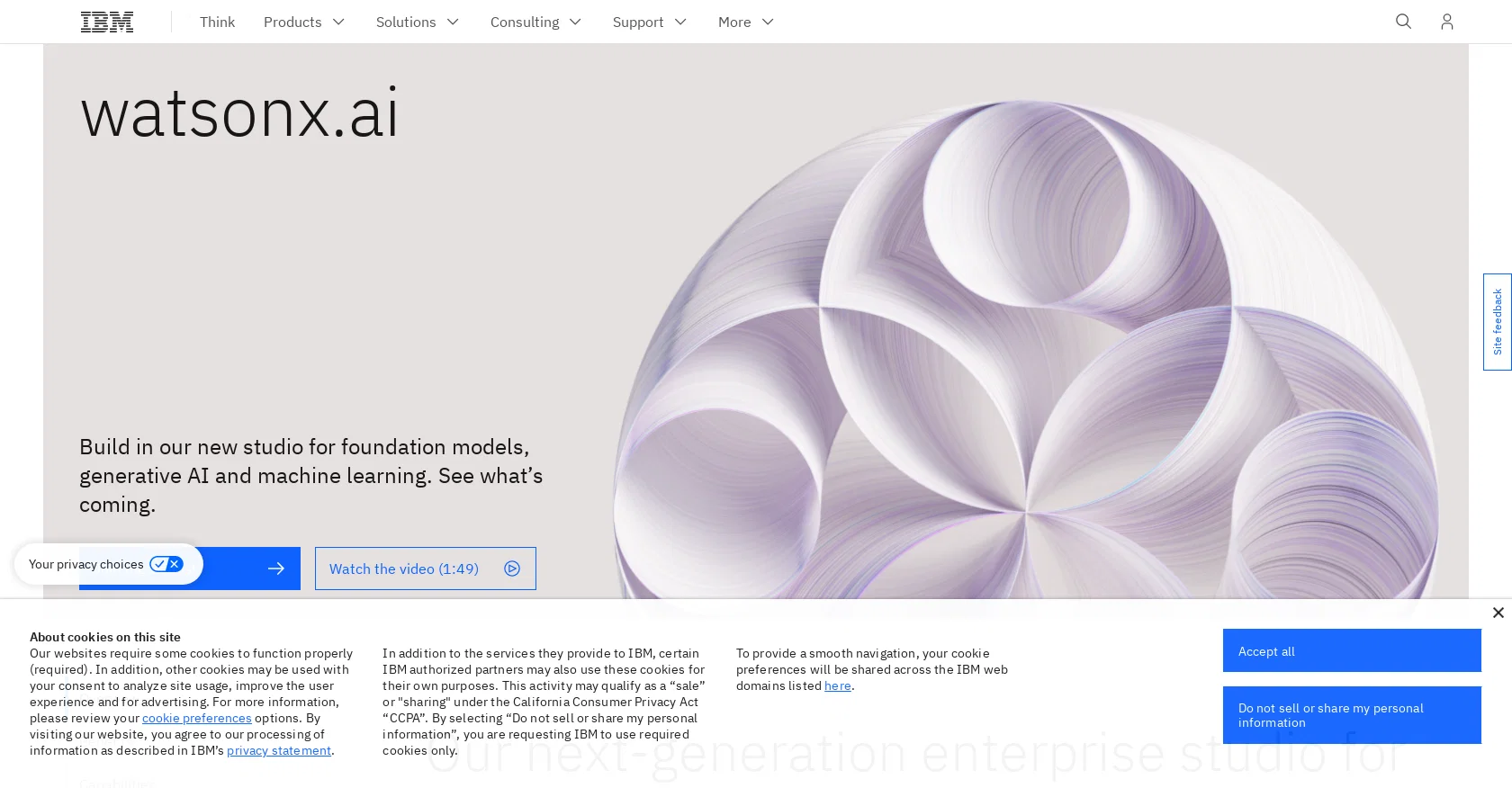 WatsonX.ai by IBM screenshot