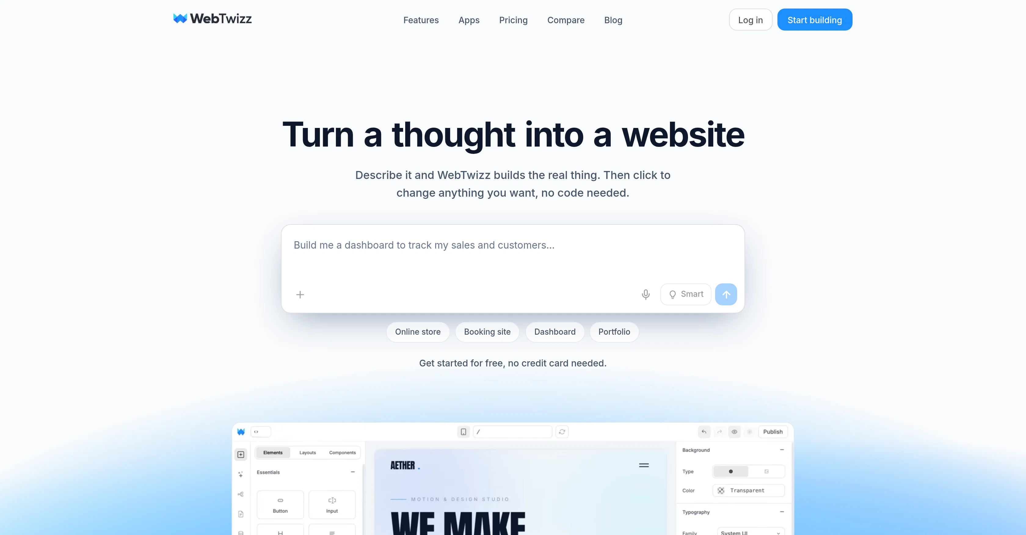 Webtwizz screenshot