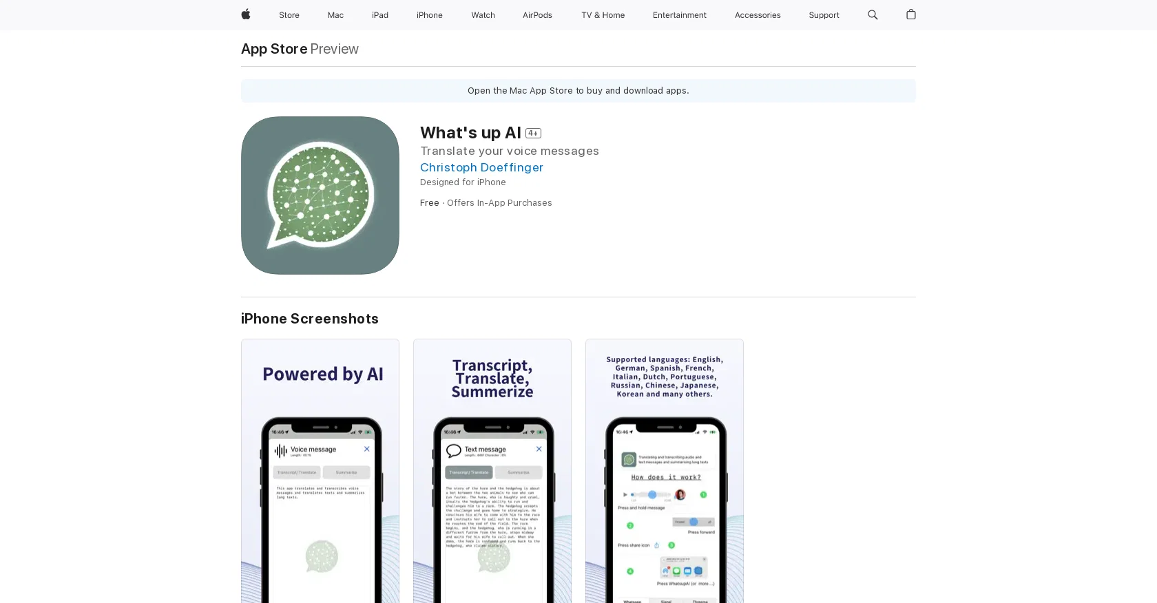 What's up AI screenshot