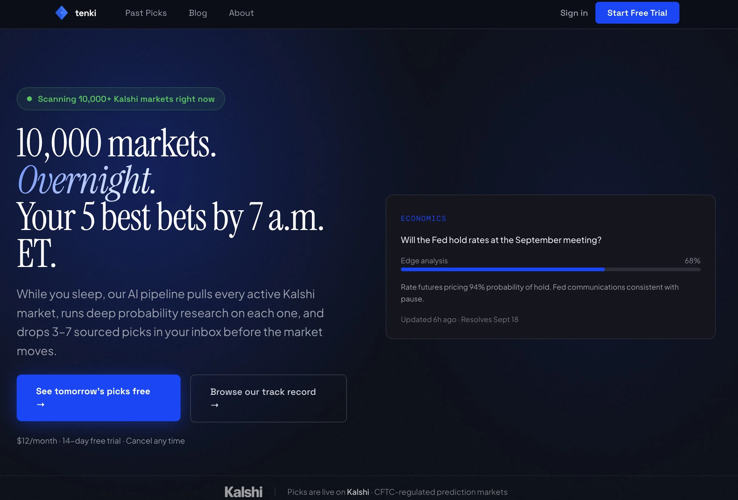 Tenki: AI picks for Kalshi tradersv5.0.4 screenshot