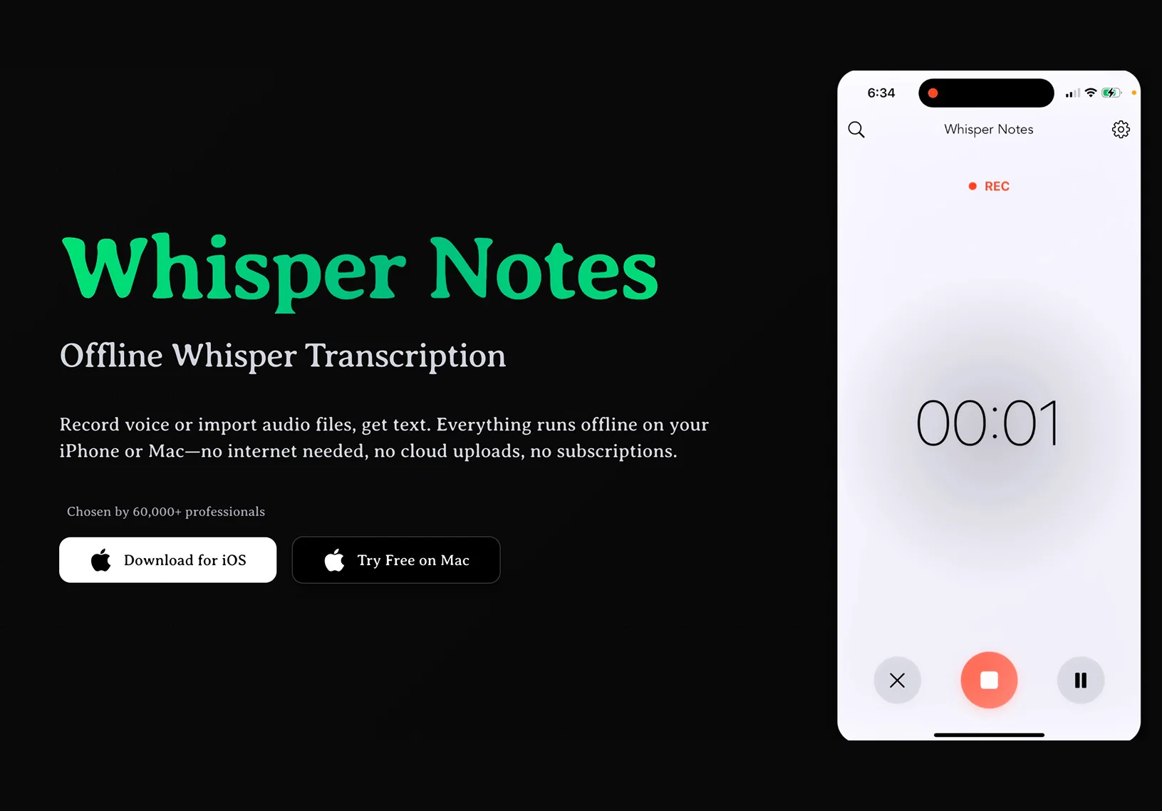Whisper Notes screenshot