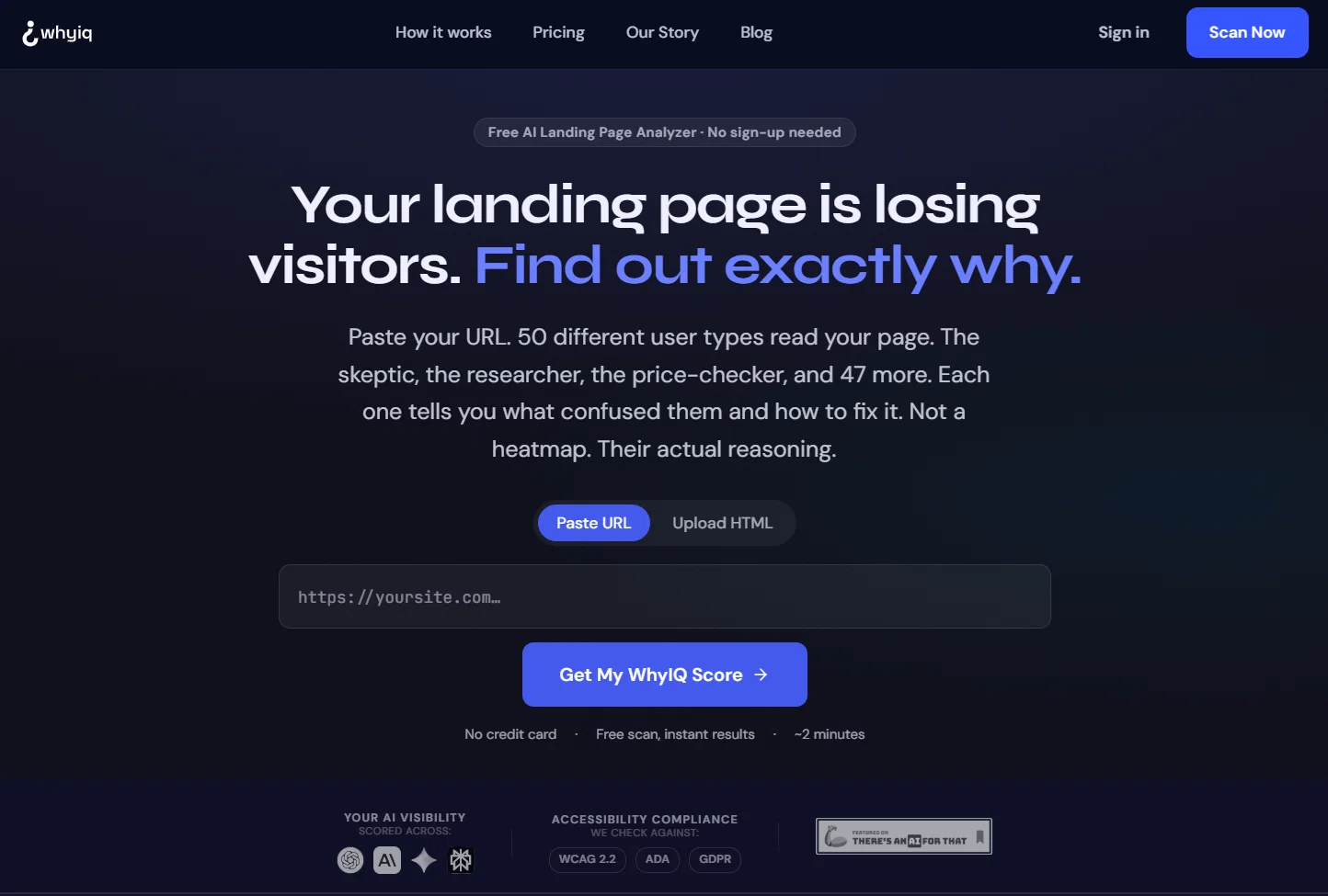 WhyIQ - Your Website is Losing Visitors, Find out WHY screenshot