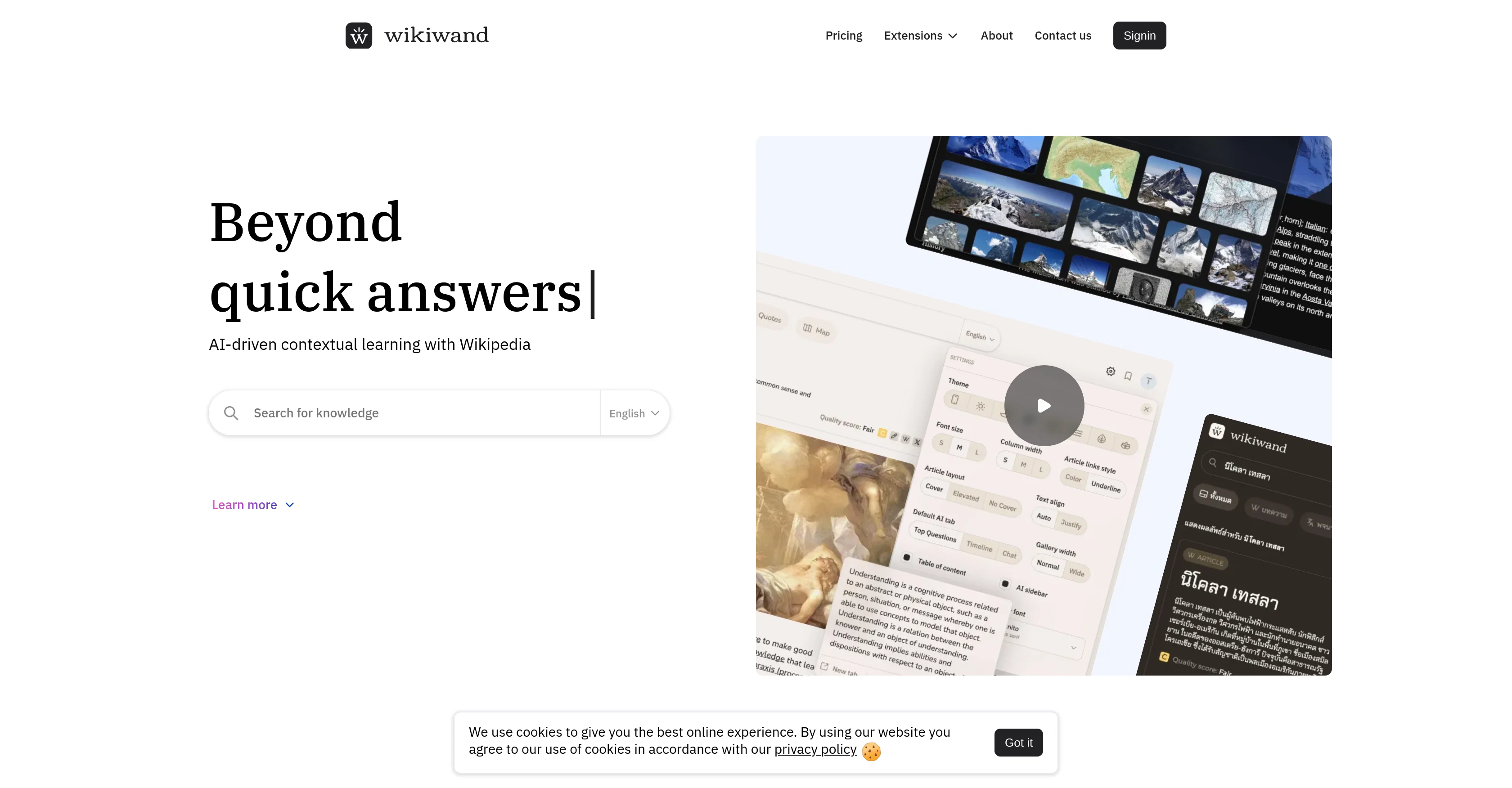 Wikiwand screenshot