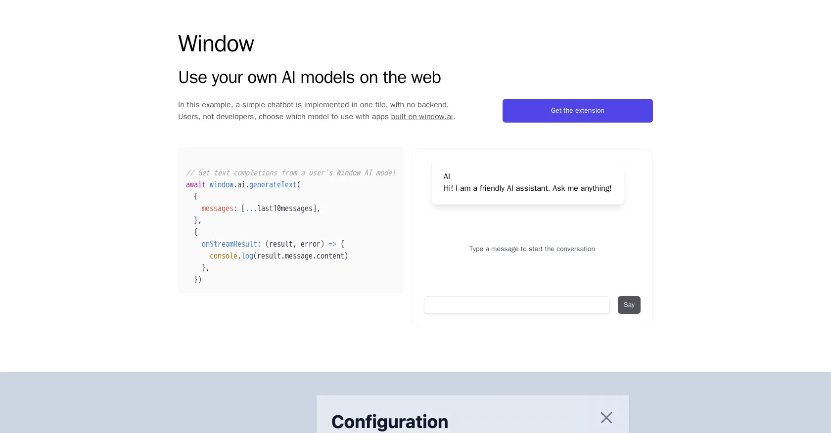 WindowAI screenshot