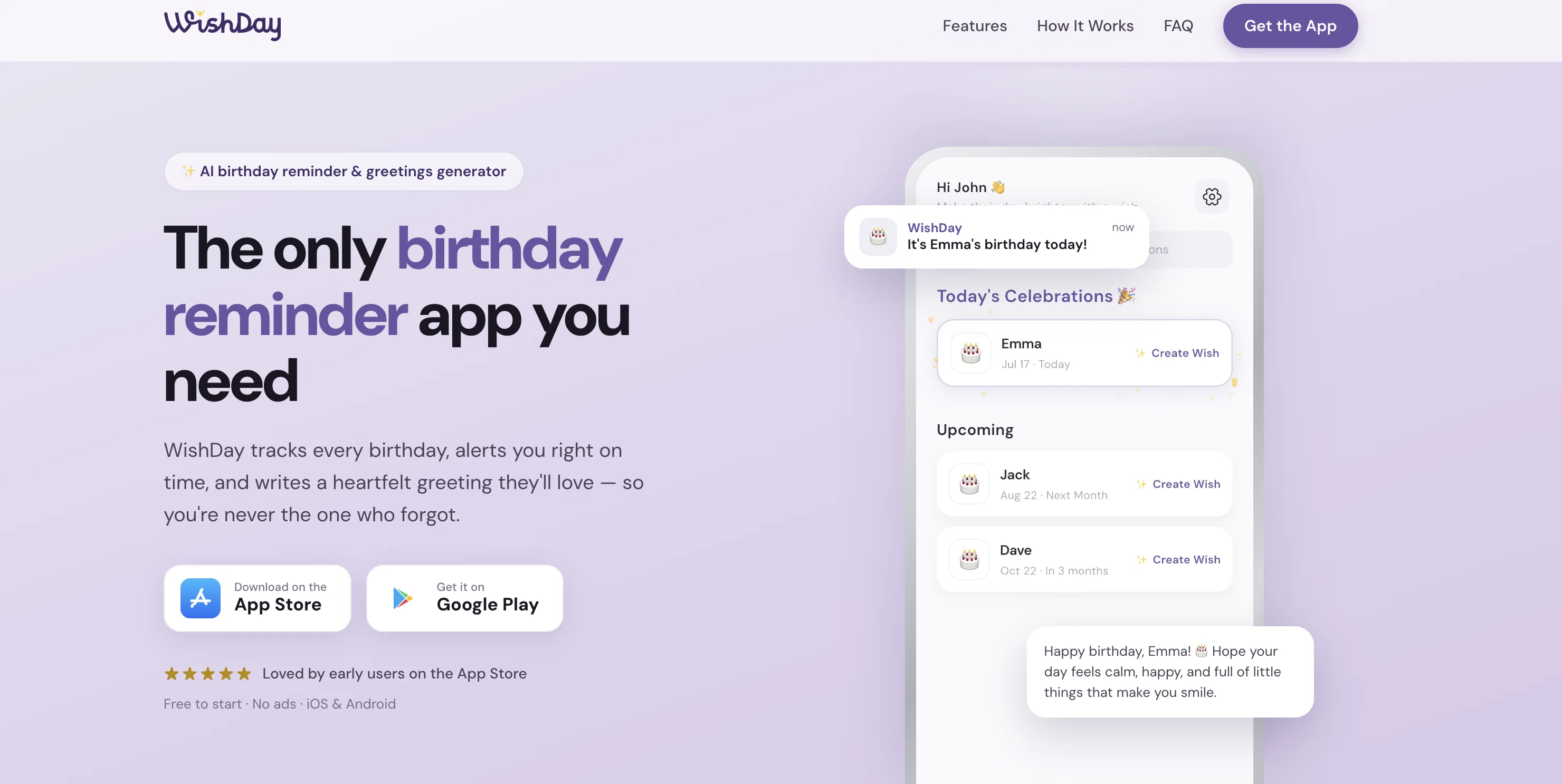 WishDay: AI Birthday Reminder screenshot