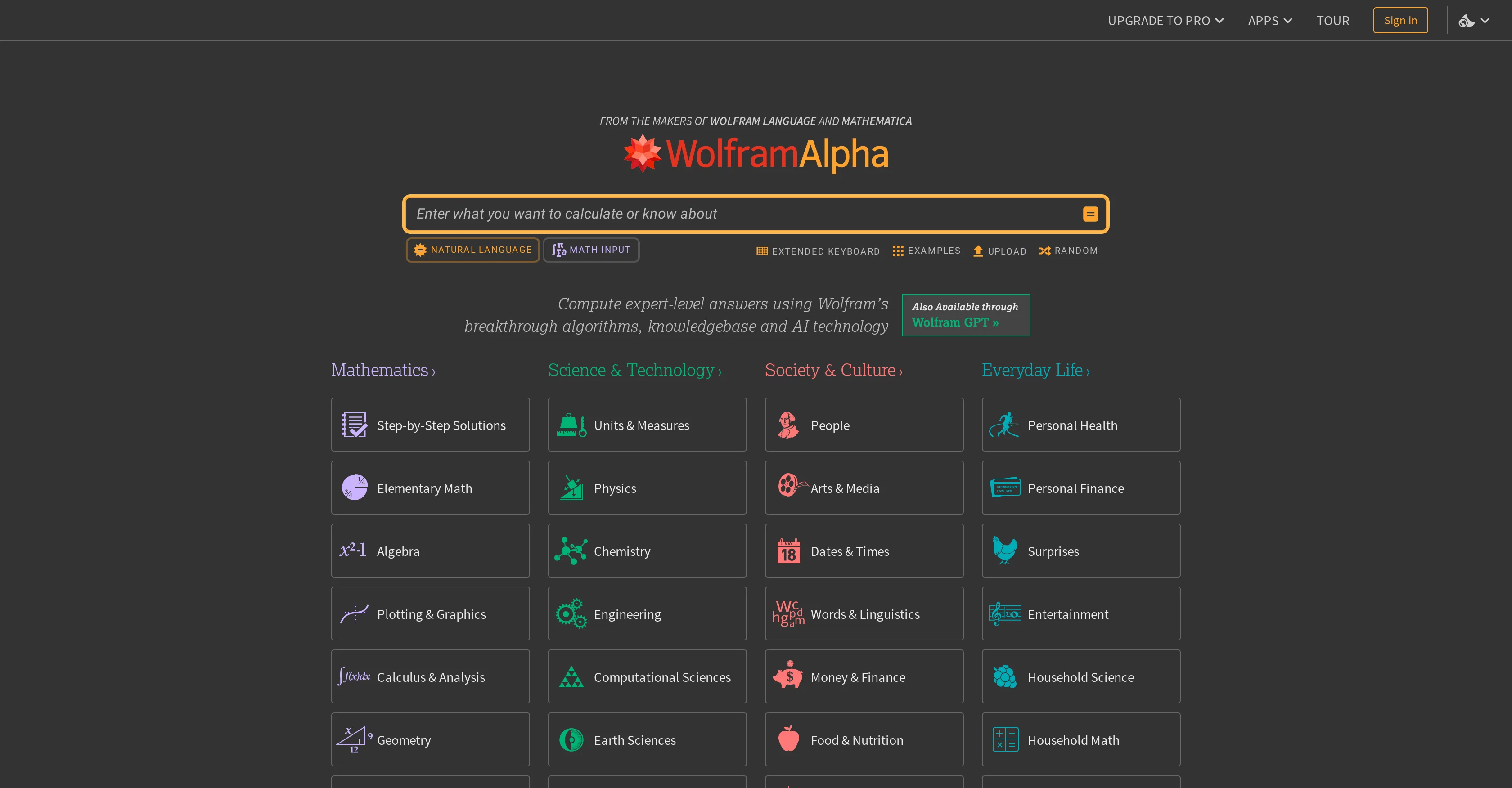 Wolframalpha screenshot