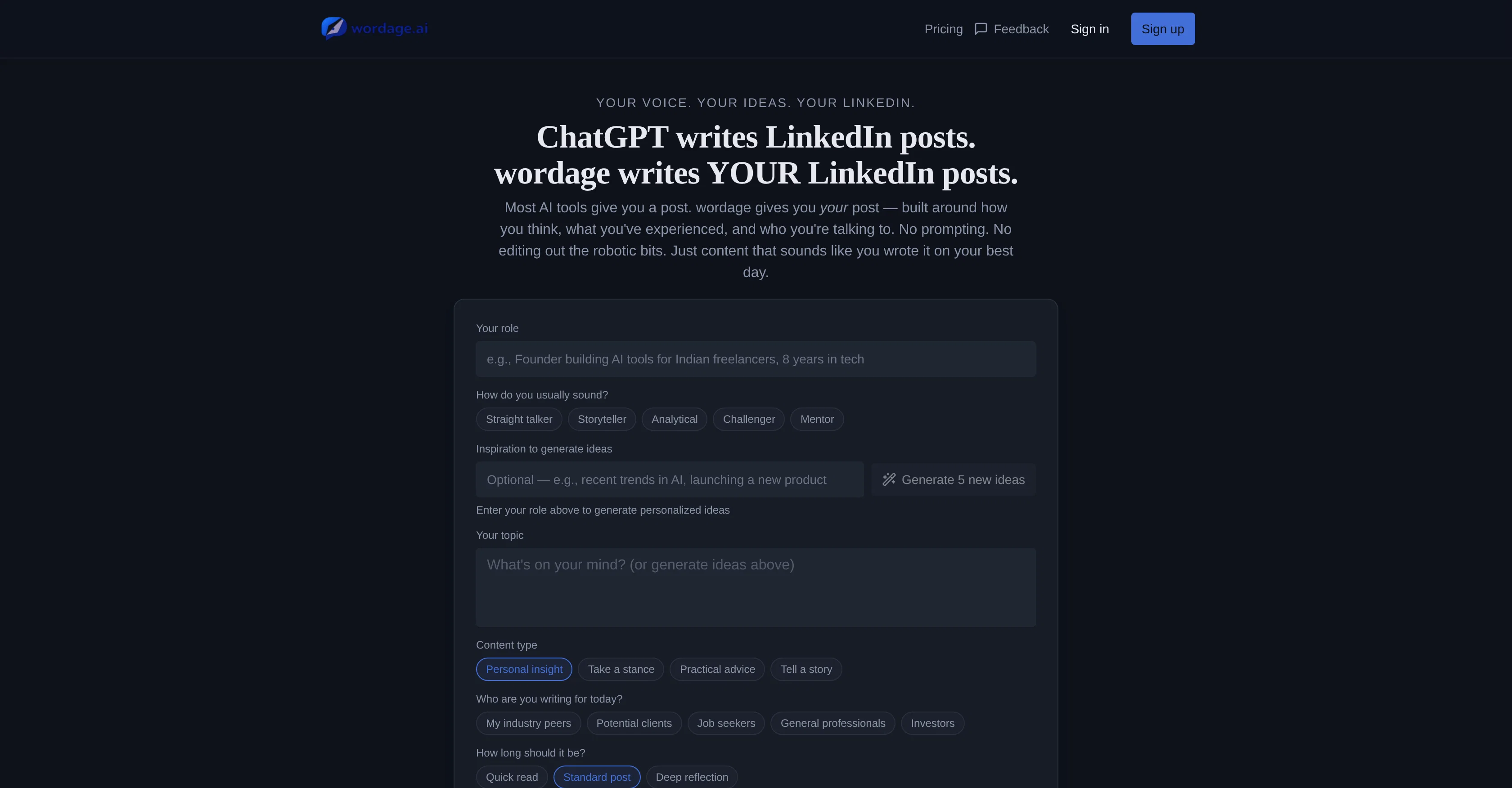 Wordage.ai screenshot