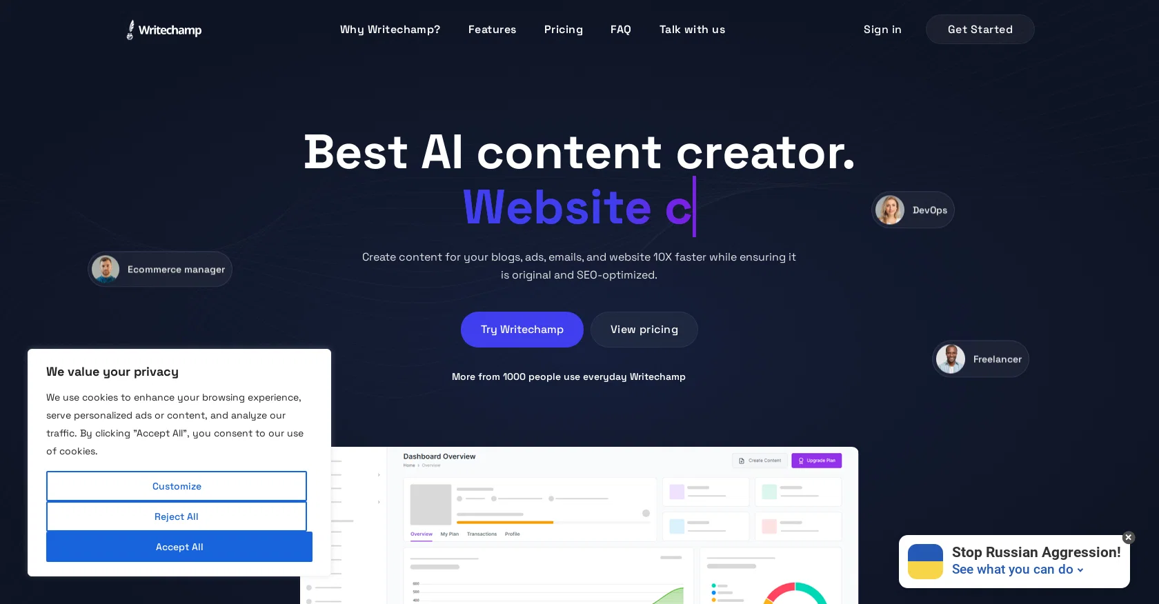 Writechamp screenshot