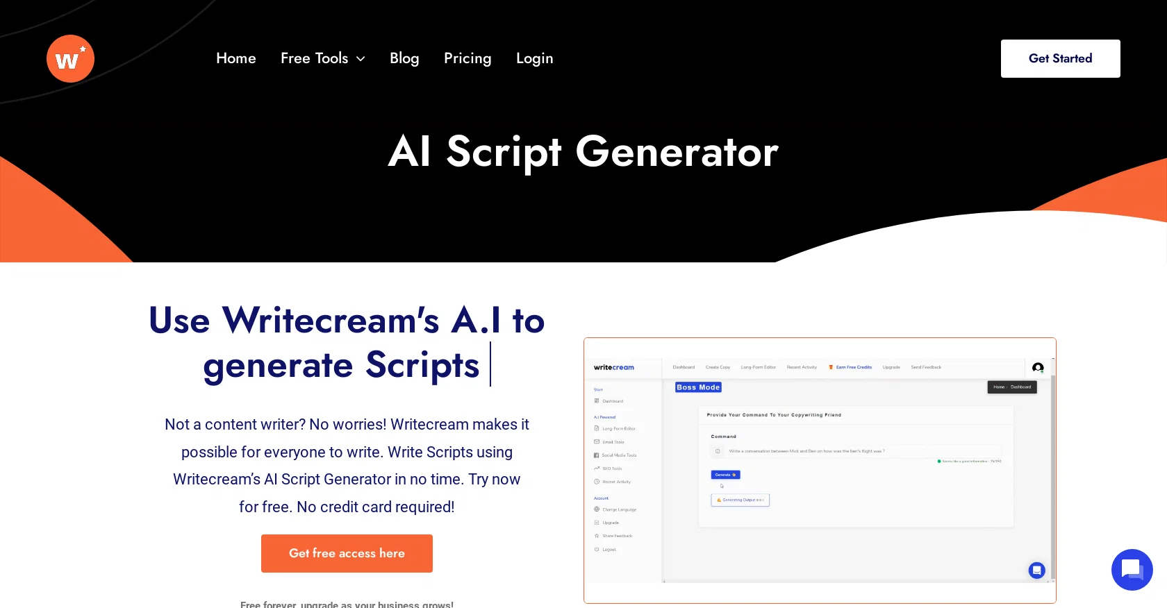 Writecream screenshot
