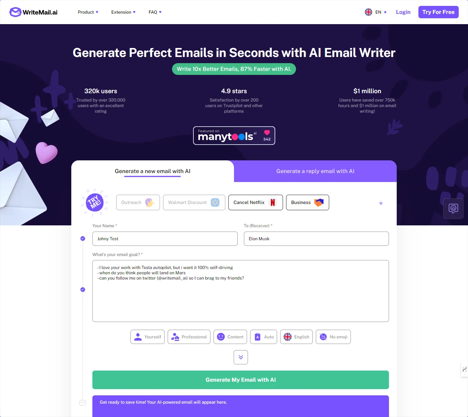 WriteMail.aiv2.0 screenshot