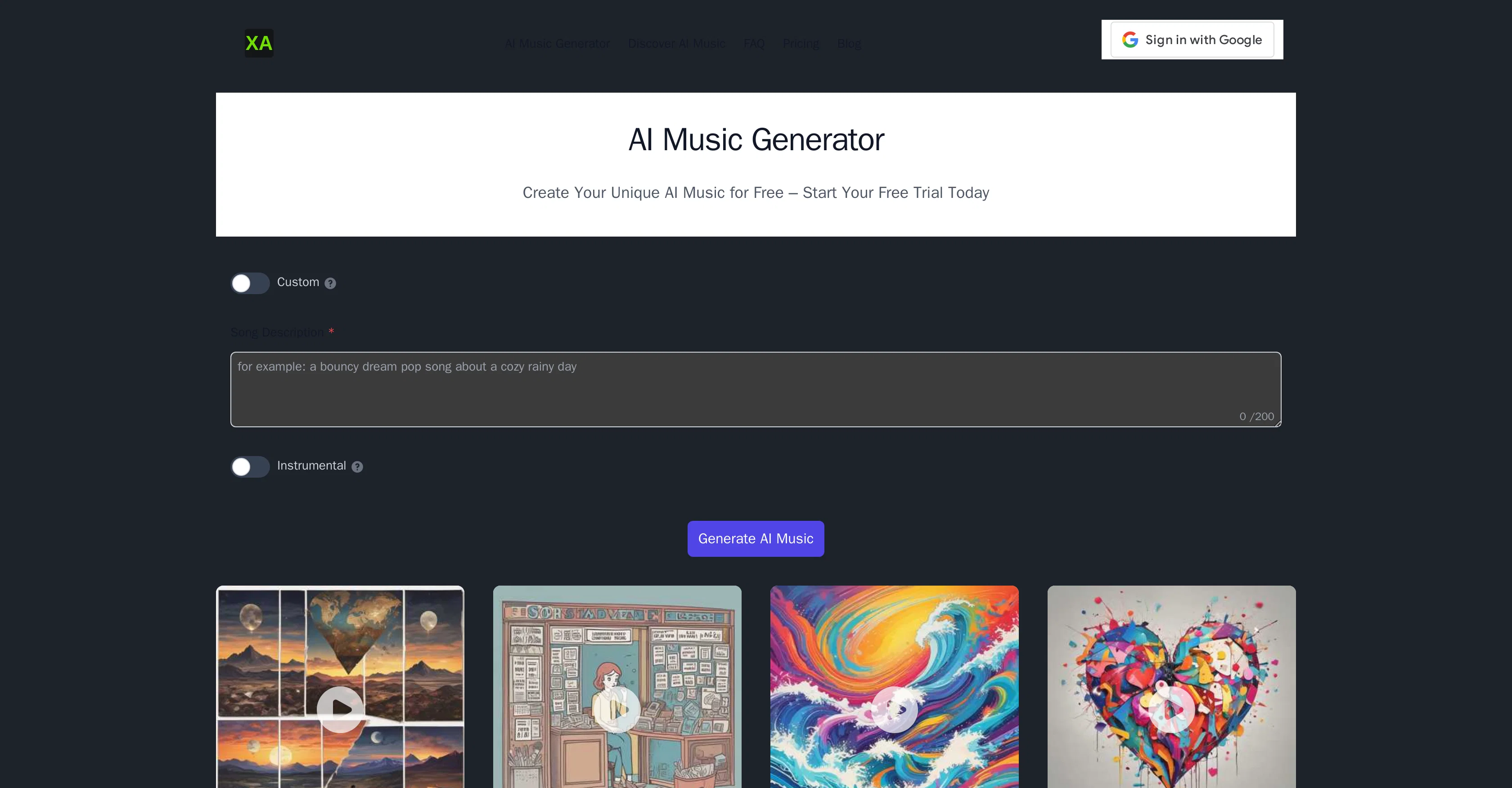 XA AI Music screenshot