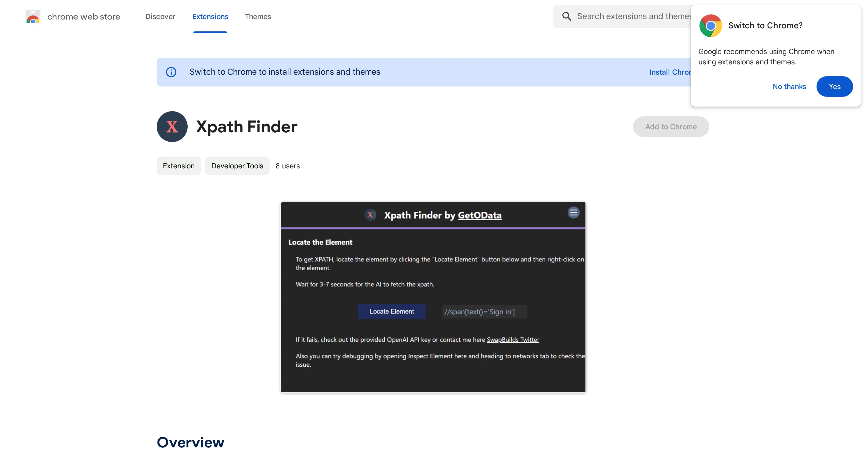 Xpath Finder screenshot