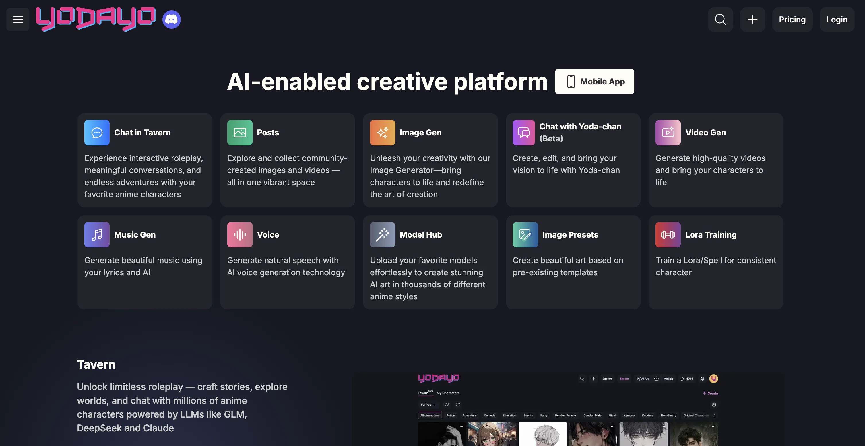 Yodayo screenshot