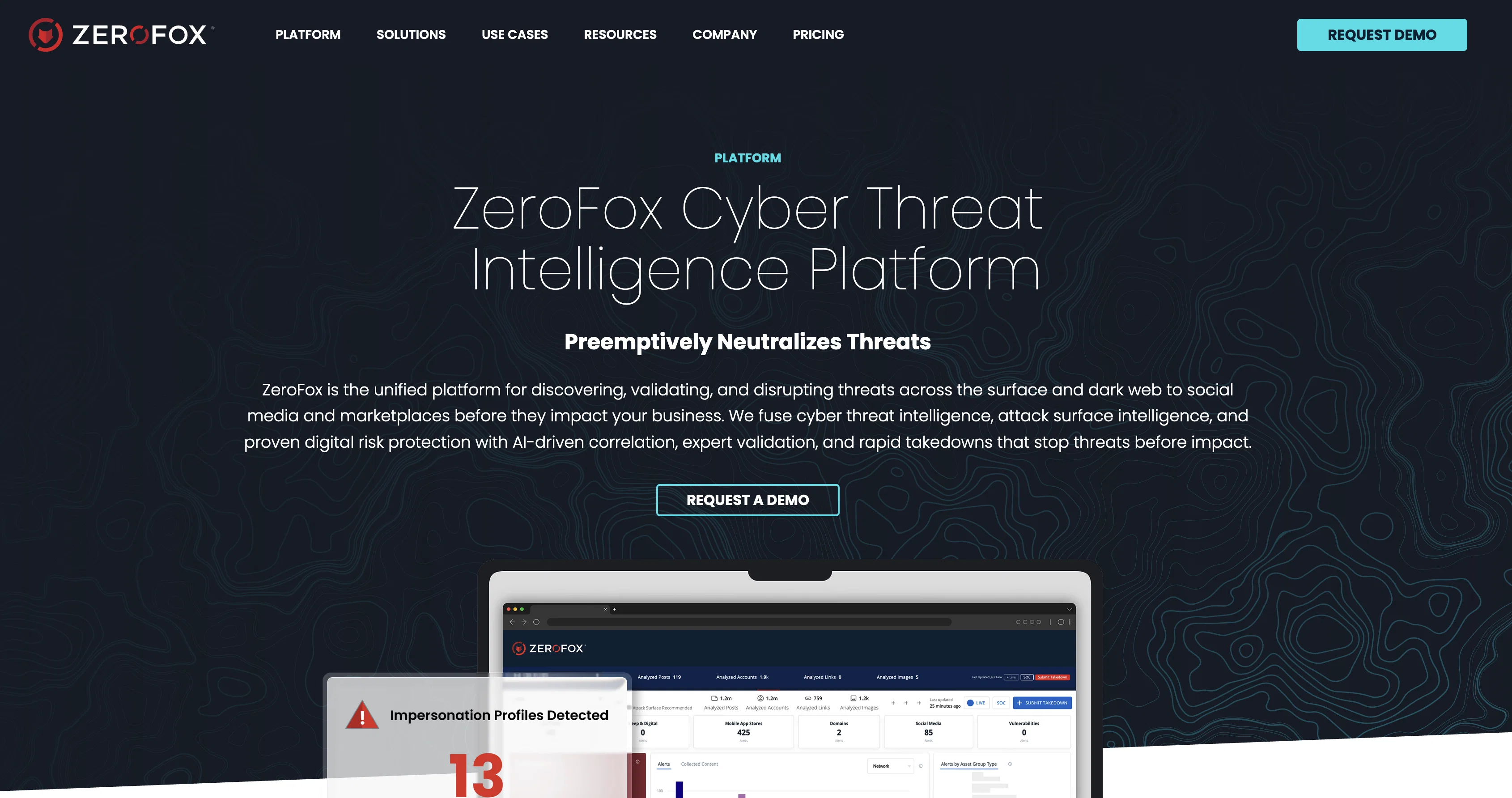 ZeroFox screenshot