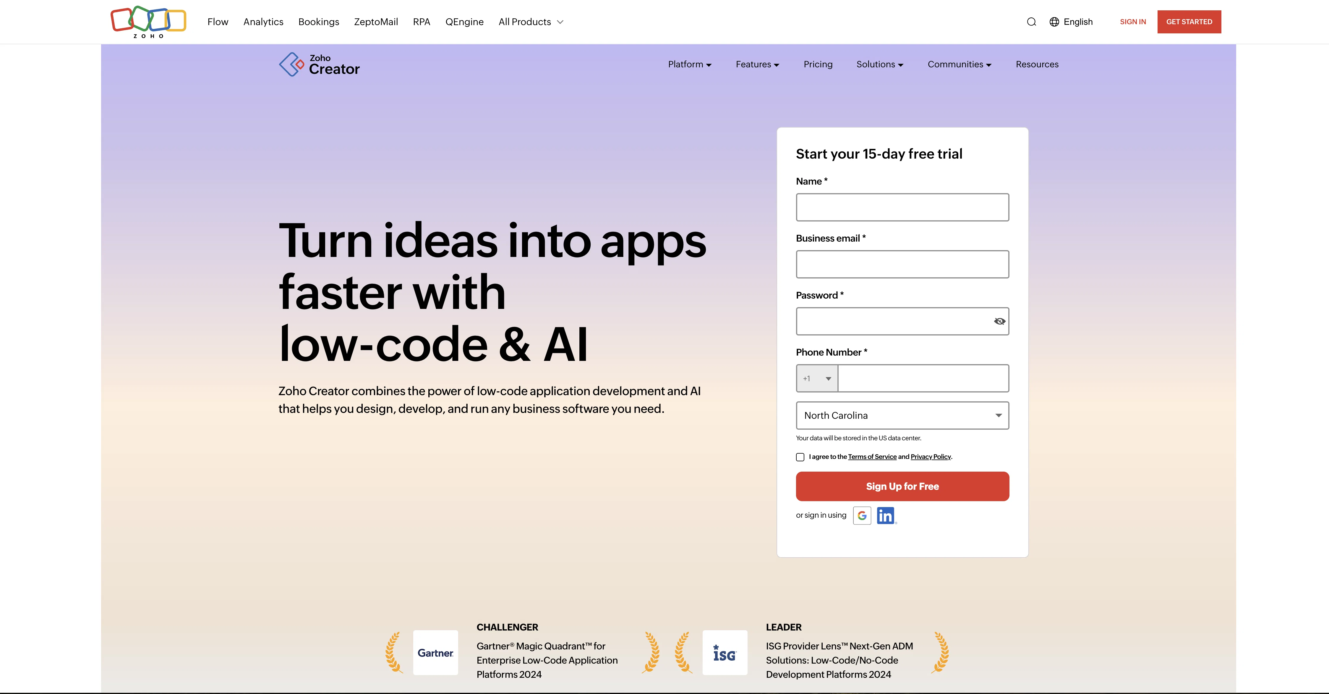 Zoho Creator screenshot